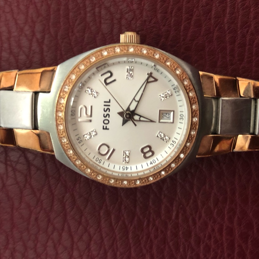 Rose Two-tone Fossil watch